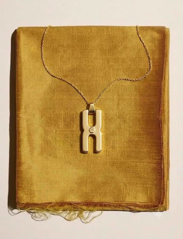 Collier Hera T en or vermeil - pendentif anneau personnalisé fabrication artisanale française