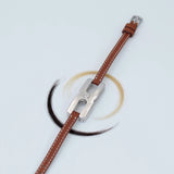 Bracelet Helys H en argent rhodié personnalisable - bijou mémoire fabrication française Alhiage