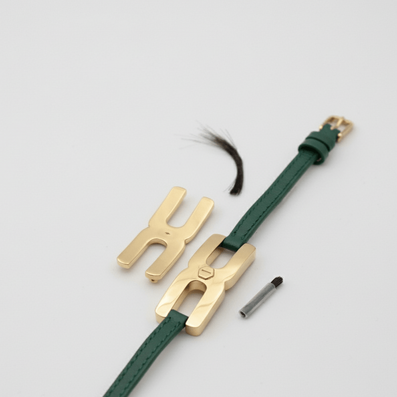 Bracelet commémoratif Helys V - bijou souvenir en or vermeil pour garder une mèche de cheveux