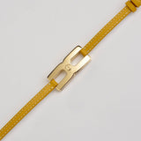  Bracelet Helys Y en or vermeil avec cordon cuir jaune - bijou de naissance personnalisable