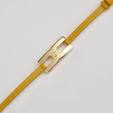 Bracelet Helys Y en or vermeil avec cordon cuir jaune - bijou de naissance personnalisable
