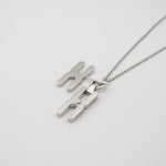 Bijou personnalisé argent rhodié - collier mémoriel Hera R message intime gravé