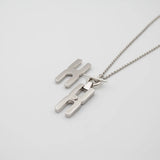 Bijou personnalisé argent rhodié - collier mémoriel Hera R message intime gravé