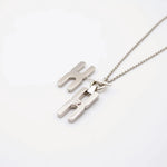 Bijou personnalisé argent rhodié - collier Hera R pour cadeau de naissance - message intime gravé