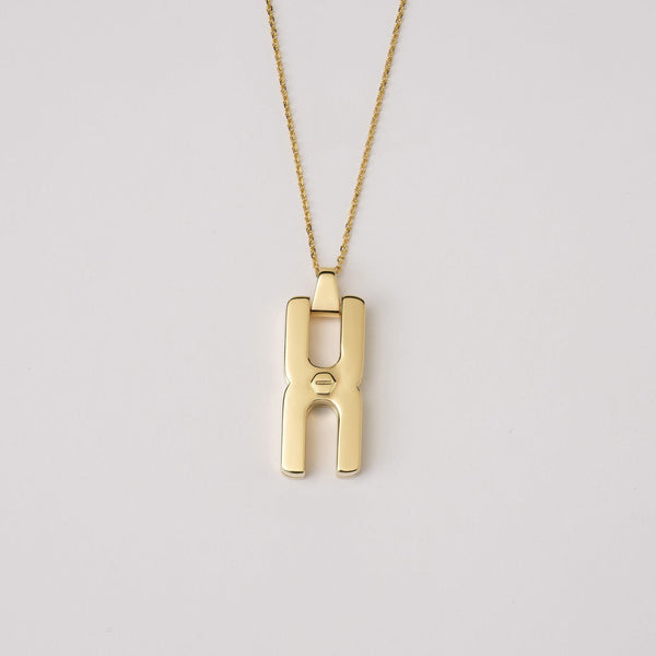 Collier Hera T en or vermeil - pendentif anneau personnalisé fabrication artisanale française