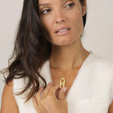 Pendentif Hera V or vermeil - bijou personnalisable avec mèche de cheveux