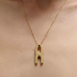 Collier Hera V or vermeil - pendentif personnalisé mémoriel- fabrication artisanale française