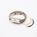Détail du bracelet Helys M argent rhodié - cadeau de naissance personnalisé avec gravure
