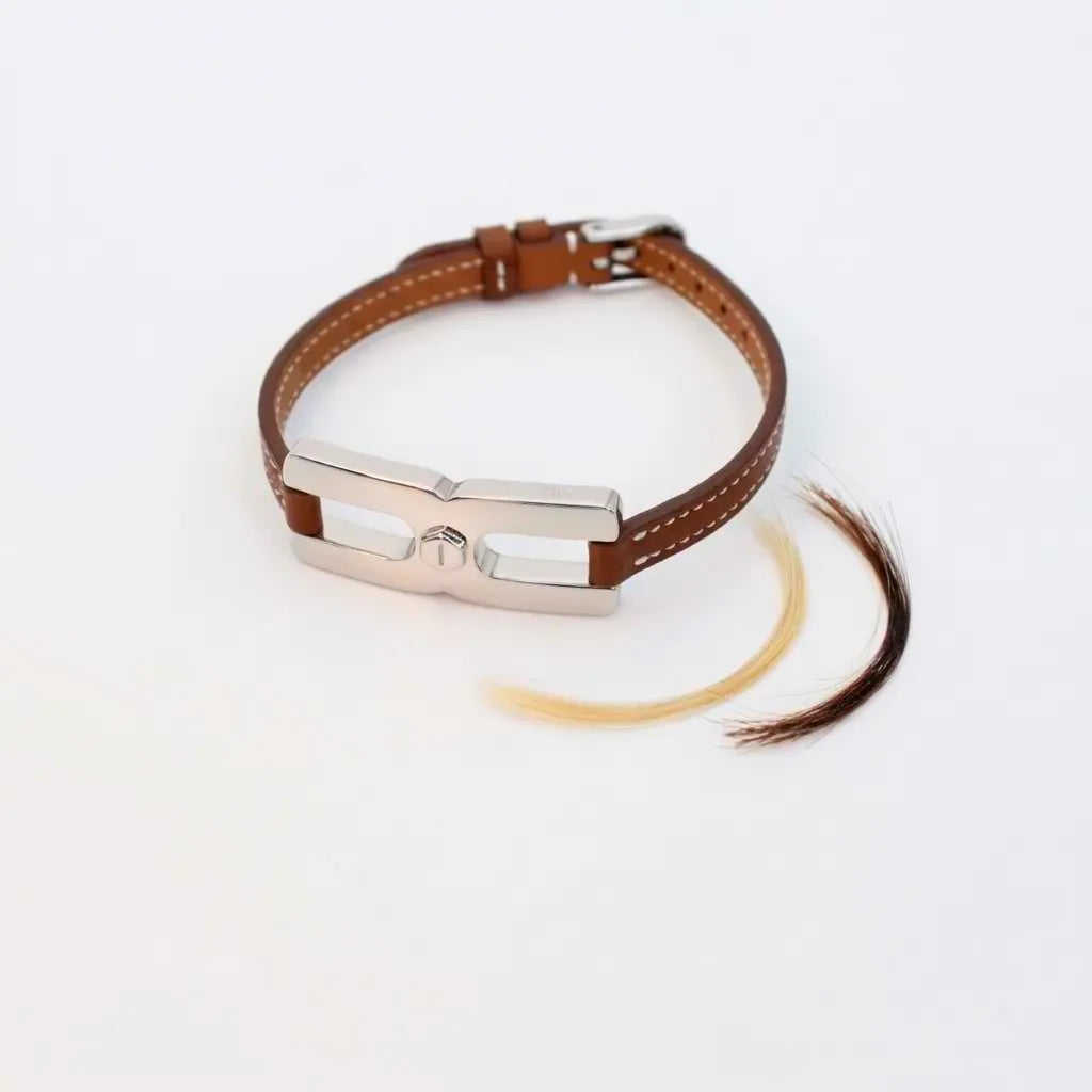 Bracelet Helys H en argent  personnalisable - bracelet cuir homme - fabrication française