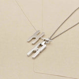 Bijou personnalisé argent rhodié - collier Hera R pour cadeau de naissance - message intime gravé