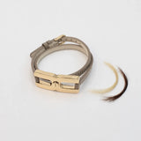 Bracelet Helys T en or vermeil avec cordon taupe - bijou cadeau de naissance personnalise alhiage